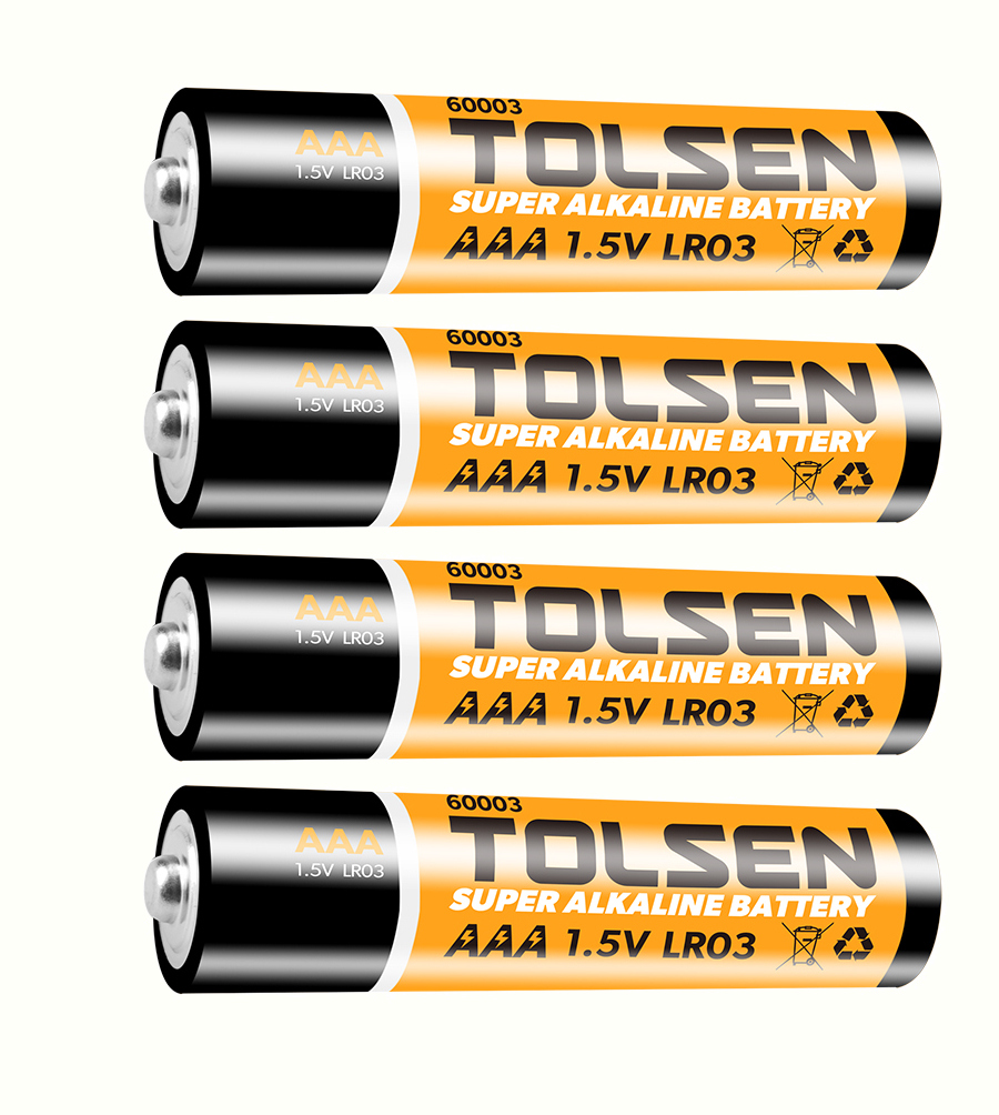 Baterii Super Alcaline AAA, LR03, set 4 bucati, 1.5 V, zero mercur, zero cadmium
