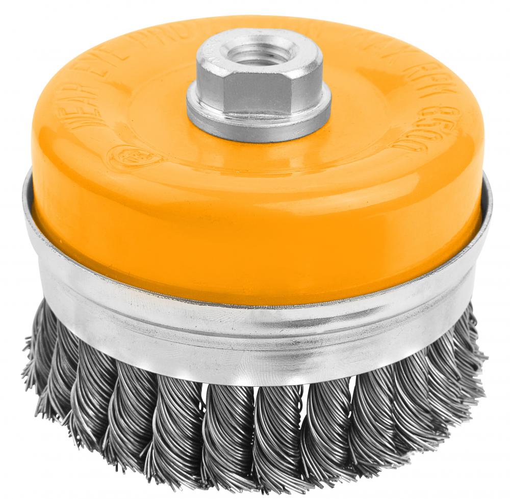 Perie cupa din sarma rasucita cu piulita (conditii dificile) 75 mm, Industrial